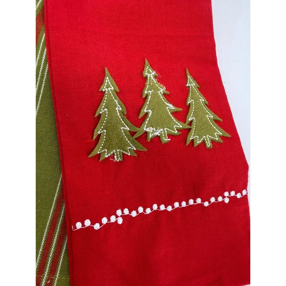 Home Creations Christmas Kitchen Towels Plaid Tree Holiday Decor Set Of 3
